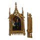 Neo-Gothic triptych in gilded wood