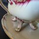 Antique sauce boat in fine earthenware from Sarreguemines, France, neo style.
