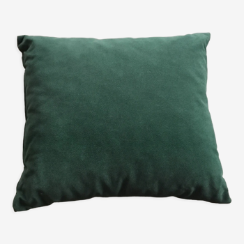 English green alcantara cushion