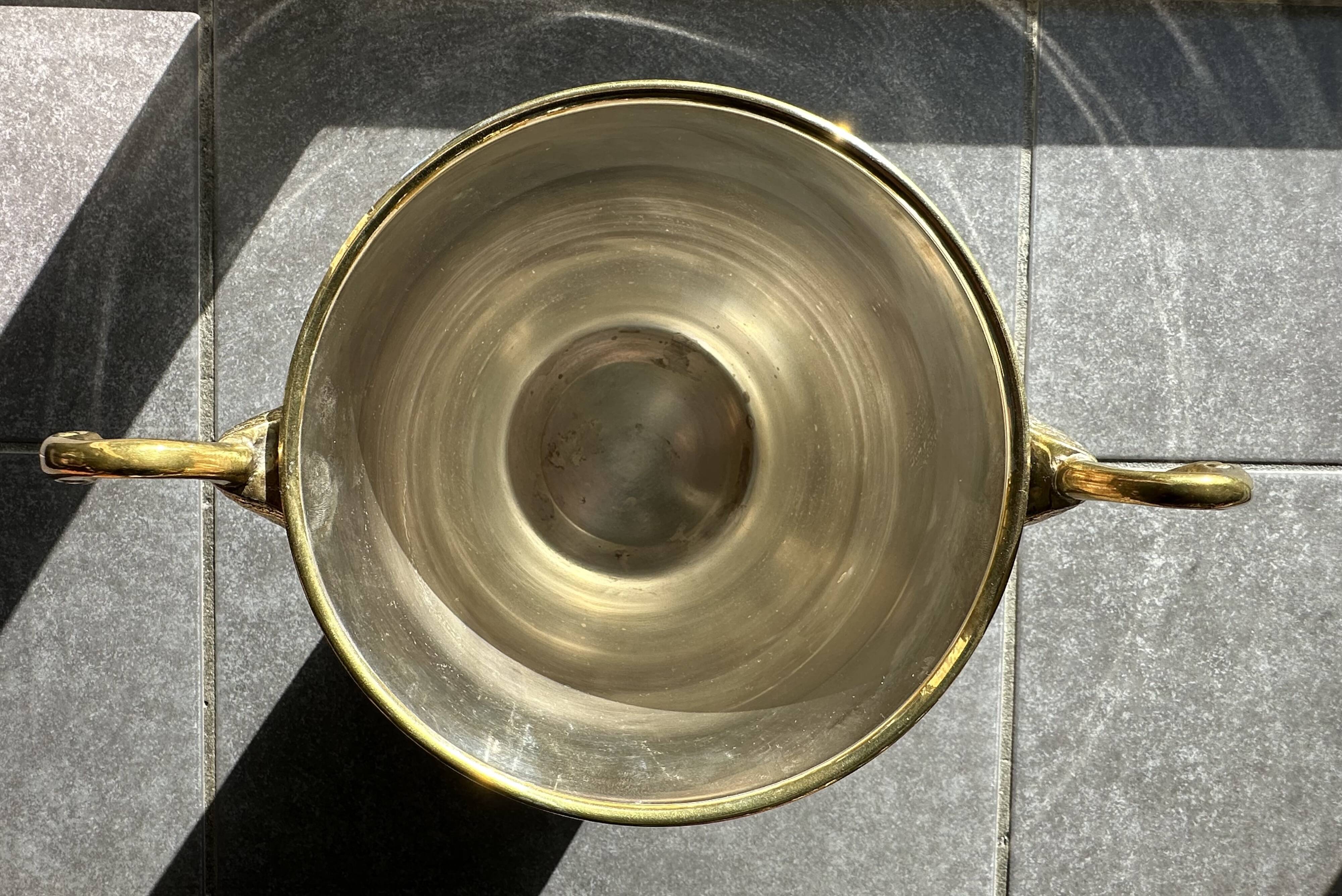 Champagne bucket with swans, in silver and gold metal, attributed to Christofle, 1940/1950