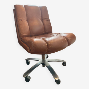 Brown leather office chair