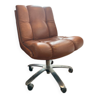 Brown leather office chair