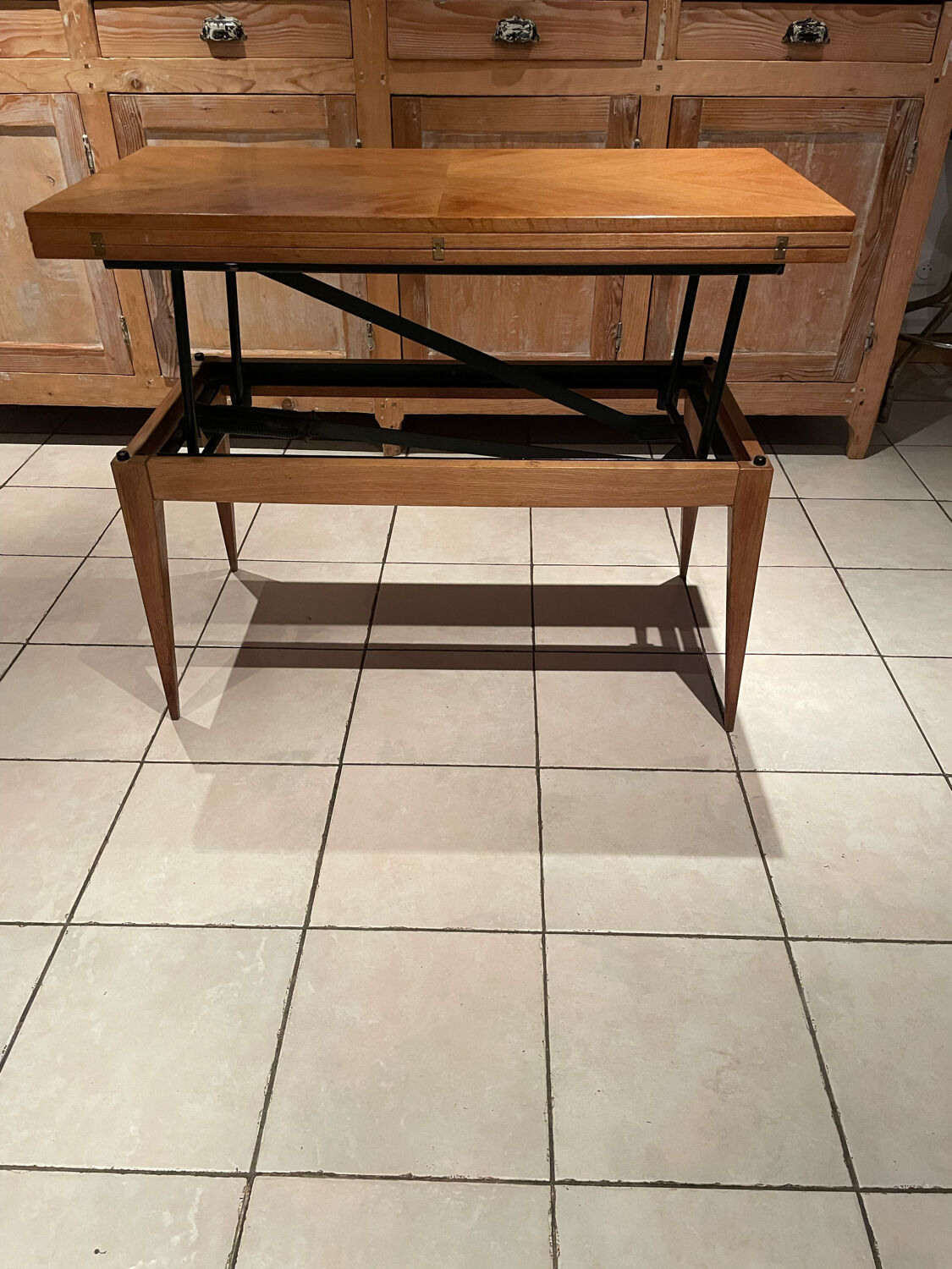 Table basse à système Révélation vintage Design Albert Ducrot année 50/60