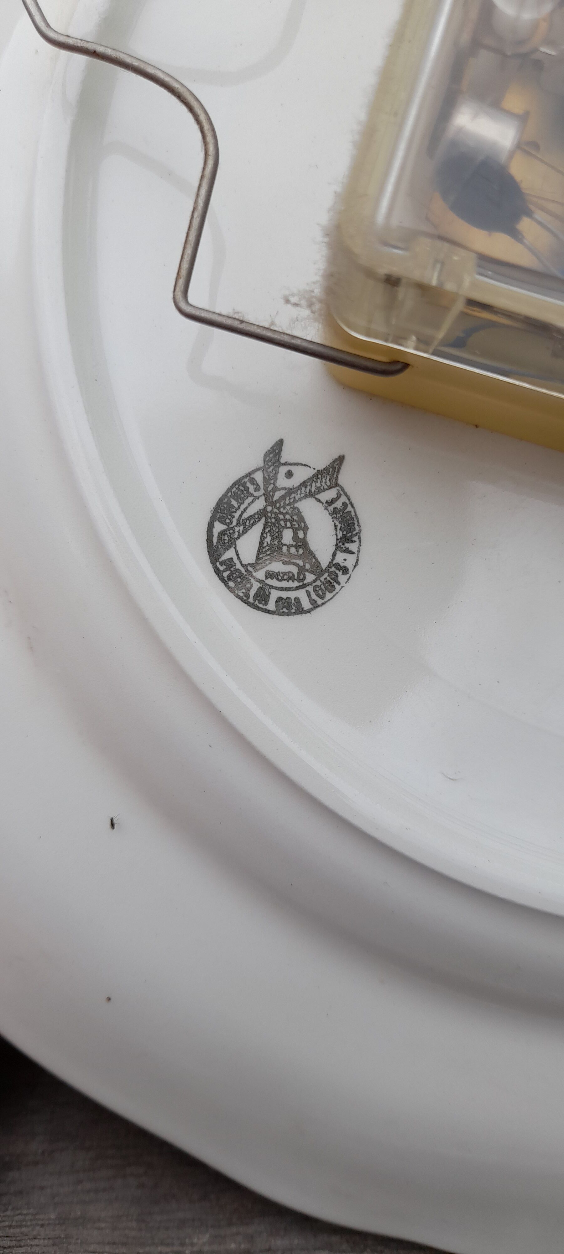 Old pendulum/wall plate earthenware moulin des loups, circa 1970's