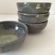 4 handmade ceramic bowls – Grey-blue glaze and mineral shades