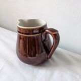 4 pieces mismatched set in brown earthenware 40s 50s vintage