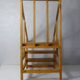 vintage wooden library staircase