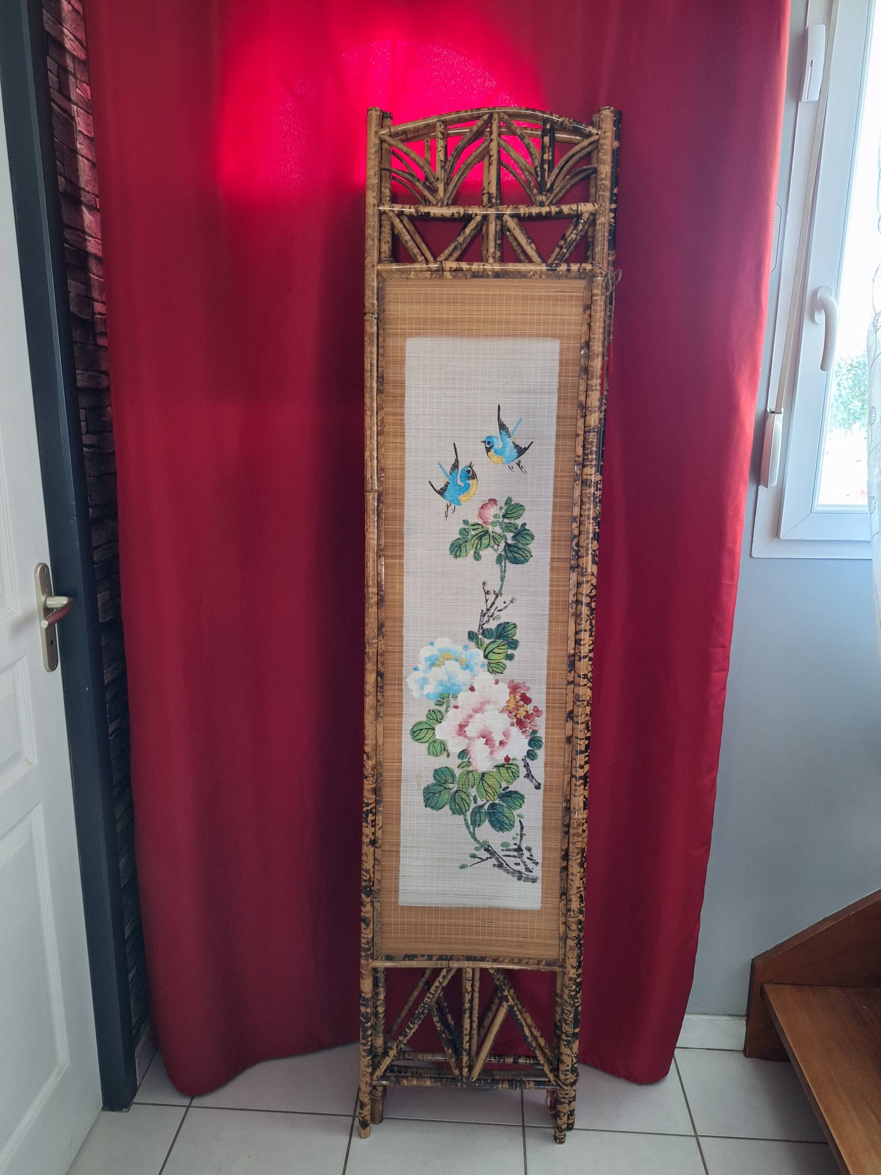 Paravent en bambou decor asiatique