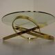 Golden glass coffee table, 1970s