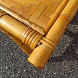Table basse en rotin vintage an 60