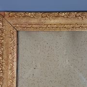Ancien cadre bois & stuc doré 61x48,5 cm feuillure 51,5x38,2 cm