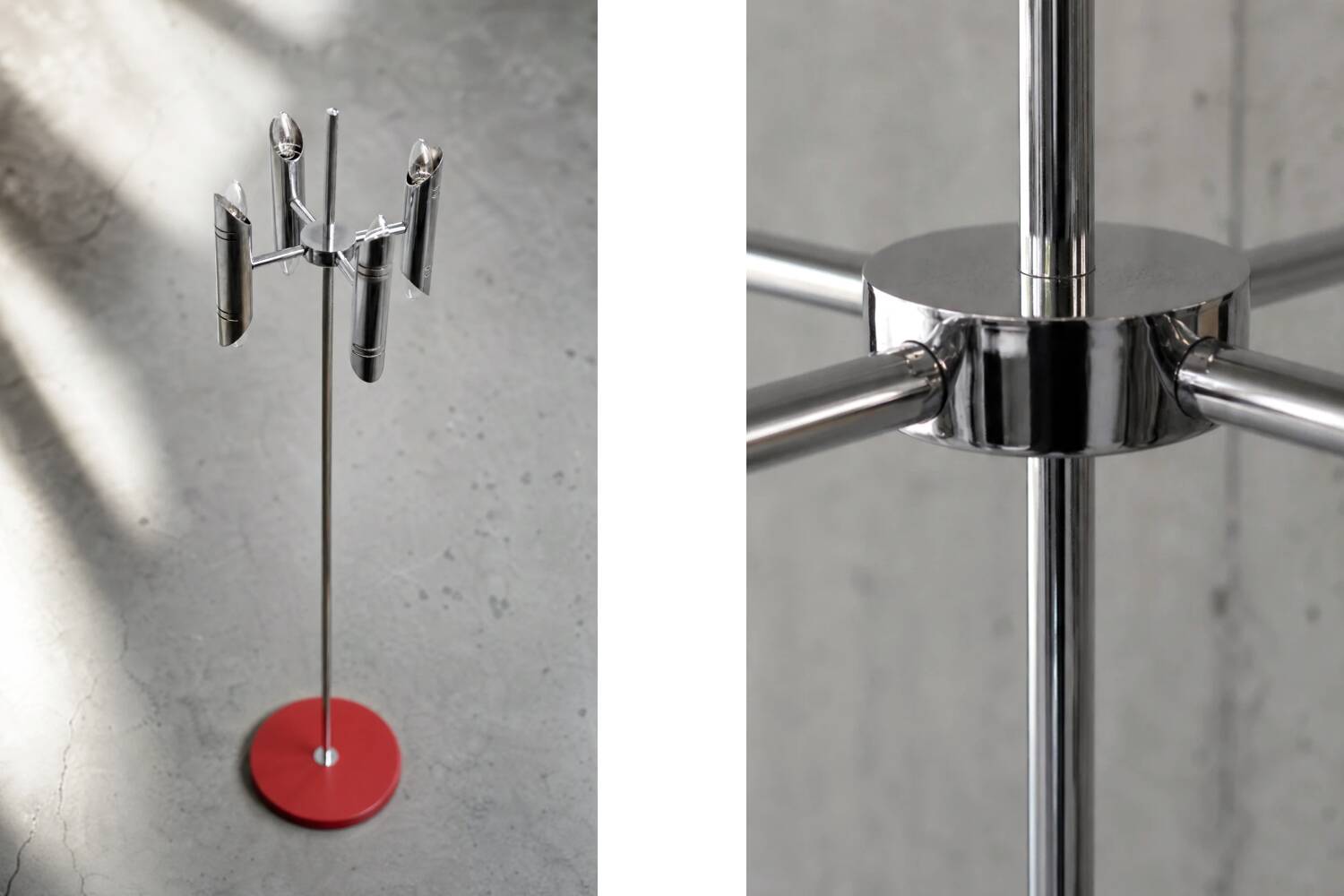 Vintage Mid-Century Italian Modern Space Age Chrome Floor Lamp, 1960s