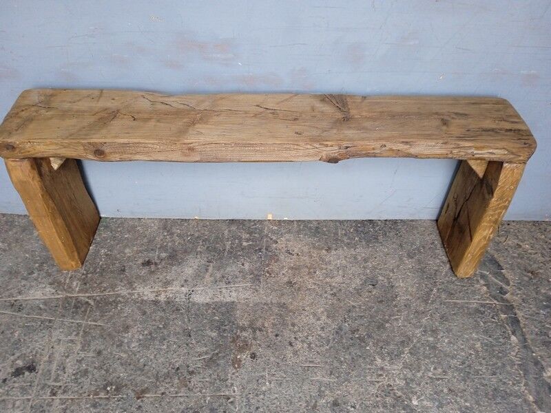 Solid wood bench patinated 120cm