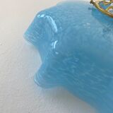 Old vintage suspension glass of blue Clichy