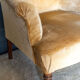 Armchair napoleon iii yellow fabric walnut tops feet late nineteenth