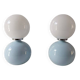 Italian ceramic table lamps with opaline glass shades.