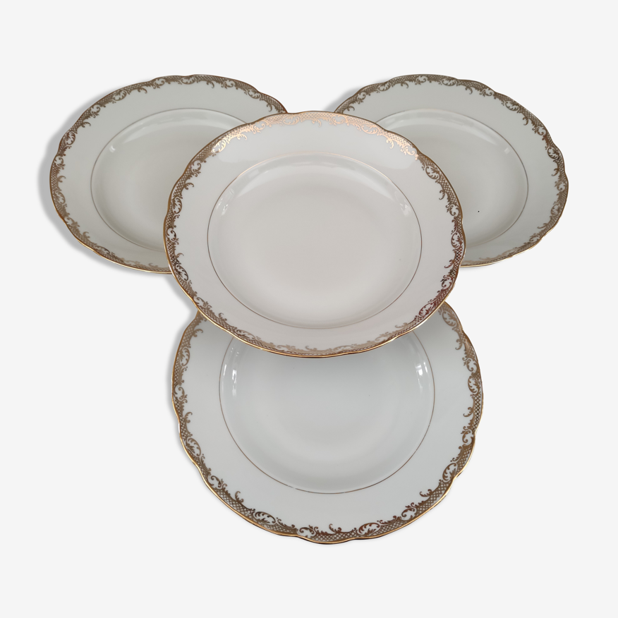 Lot de vaisselle en porcelaine de 50 pièces rouge blanc