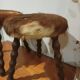 Duo of cowhide stools