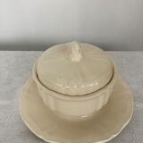 Sugar saucier sarreguemines ivory with gadroons