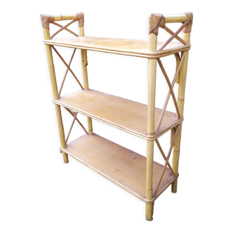 Bamboo and rattan shelf 50-60s