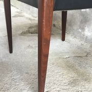 Pair of Scandinavian chairs Ameublement NF black imitation leather and teak - 1960