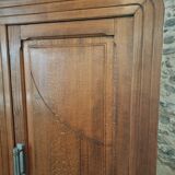French Art Deco Wardrobe – 1930s – Solid Beech Storage