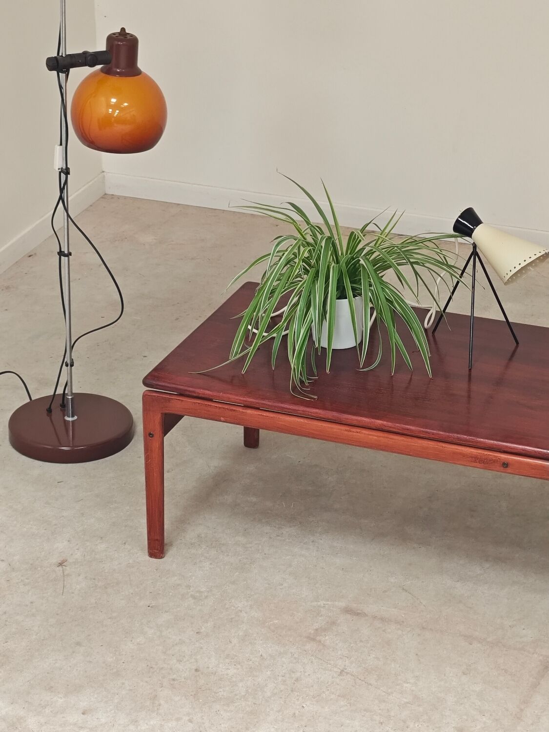 Large Scandinavian teak coffee table Trioh 1960