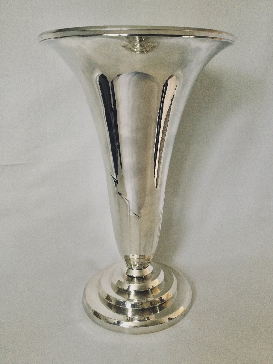 Art Deco silver vase Georges Lecomte