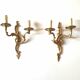 Pair of wall lamp in gilded bronze XXth style Louis XV France