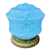 Antique Art Deco blue Clichy glass ceiling light