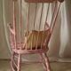 Rocking-chair vintage 50 in pink patina wood