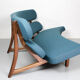 Curved sculptural floating 3-seater sofa dutch design