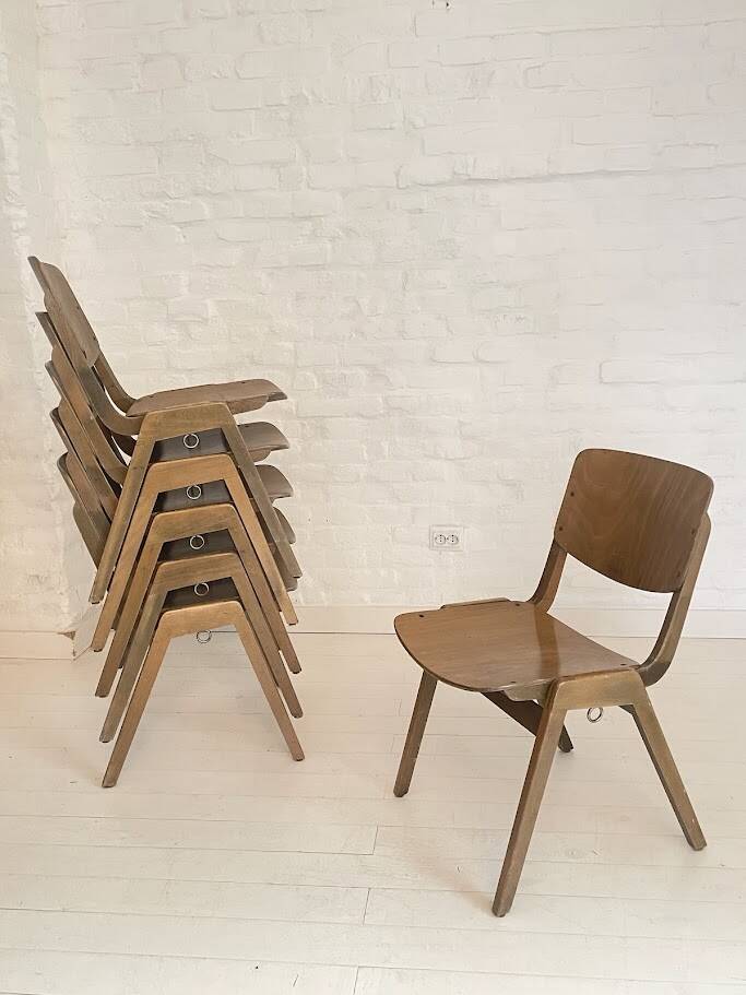 Thonet - Ensemble de chaises de salle à manger (6 pièces) - Contreplaqué de hêtre teinté