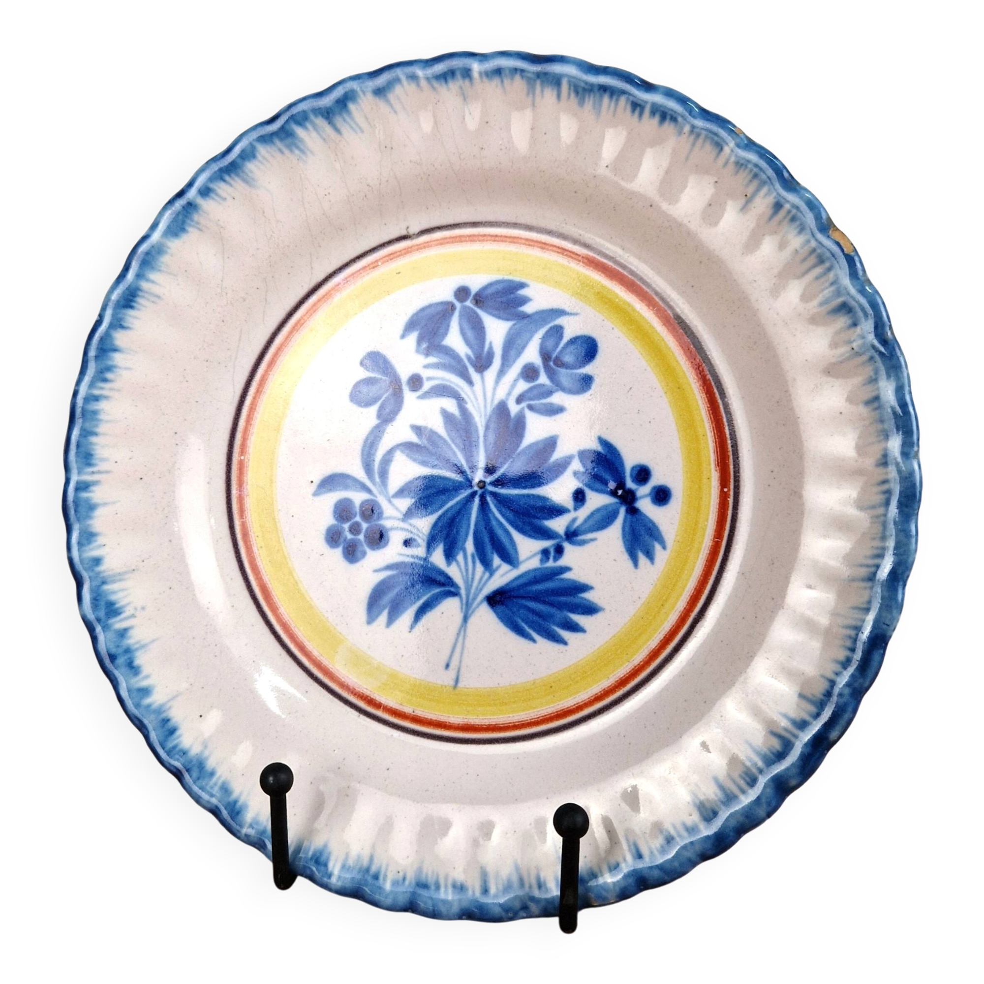 Old Auvillar faience plate - decorative plate