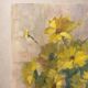 Still life with yellow flowers – oil on canvas signed H. Schramm – 46 x 3