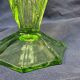 Antique Art Deco Bohemian uranium vase / geometric glass