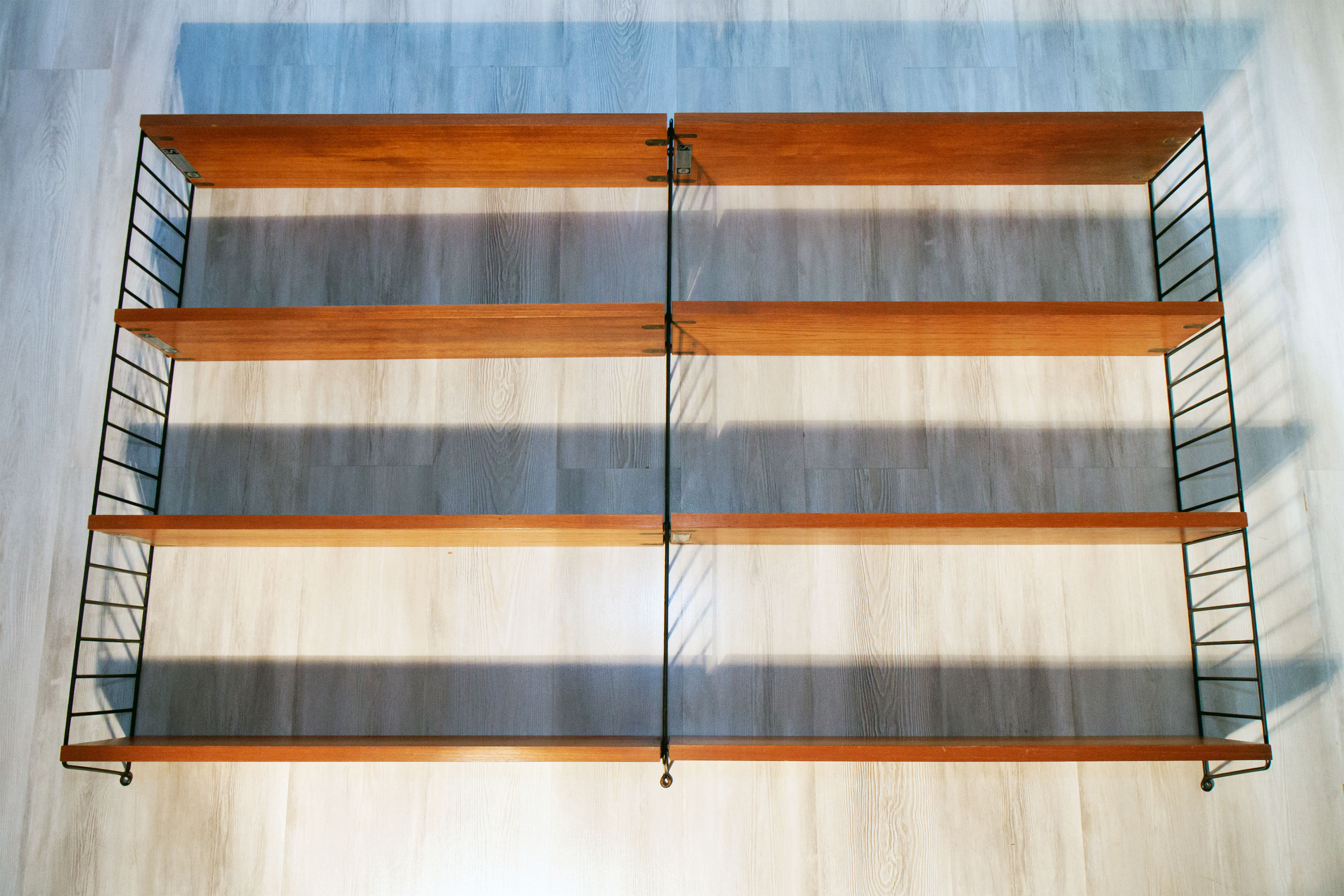 Modular double shelf String by Nisse Strinning, Sweden, circa 1960