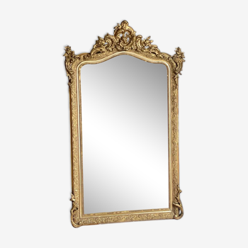 Miroir ancien Louis XV rocaille 153x91 cm