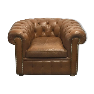 Chesterfield chair in cognac leather