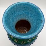 Aldo Londi vase, Rimini Blue, blue-green glazed ceramic, Bitossi, 1960