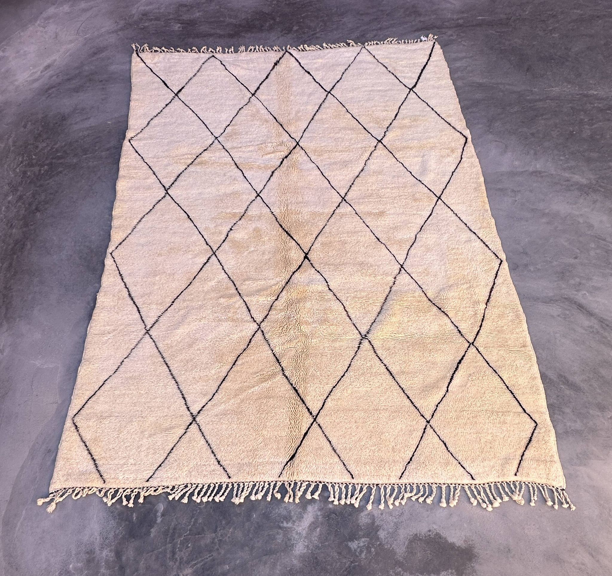 Tapis Marocain Beni M'Rirt blanc - 26 x 304 cm