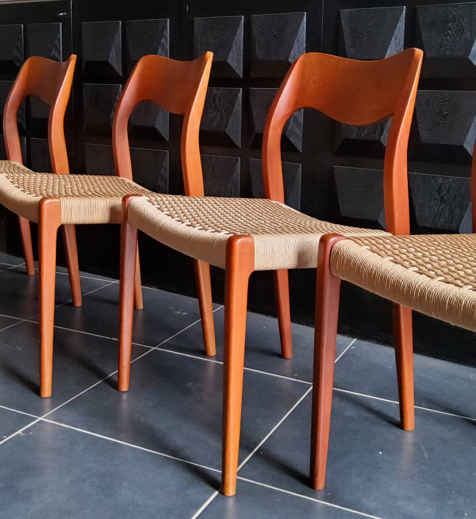 4 Niels Otto Møller model 71 chairs, Denmark 1950