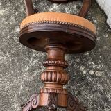 Mid-19th century solid walnut harpist's chair