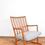 Fauteuil à bascule en chêne ML33 de Hans J. Wegner pour A/S Mikael Laursen, années 1950