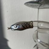 Silver-plated metal candlestick signed Alessandro Albrizzi 1970