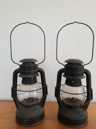 Duo of royalux old storm lamps