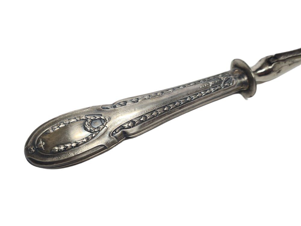 Art Nouveau silver fork for roasted beef, France, 1900s
