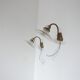 Pair of brass and glass wall sconces