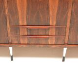 Large 5-door vintage wardrobe in rosewood with stylish adjustable legs in I