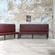 Bistro bench in burgundy leather